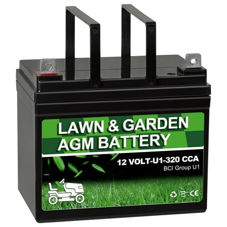 Autocessking Lawn Garden AGM Battery Group U1 12V 28AH 320CCA, Compatible with John Deere, Toro, Cub Cadet, and Craftsman Mower, Rechargeable SLA Starting Battery for Lawn, Tractors and Mowers