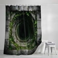thumbnail image 4 of 3D Optical Illusion Small Stall Shower Curtain, Waterproof Shower Curtains for Bathroom, Visual Trap Looks Like Holes Green Grey Washable Fabric Bath Curtain for Bathtub with Hooks 36x78 Inches, 4 of 9