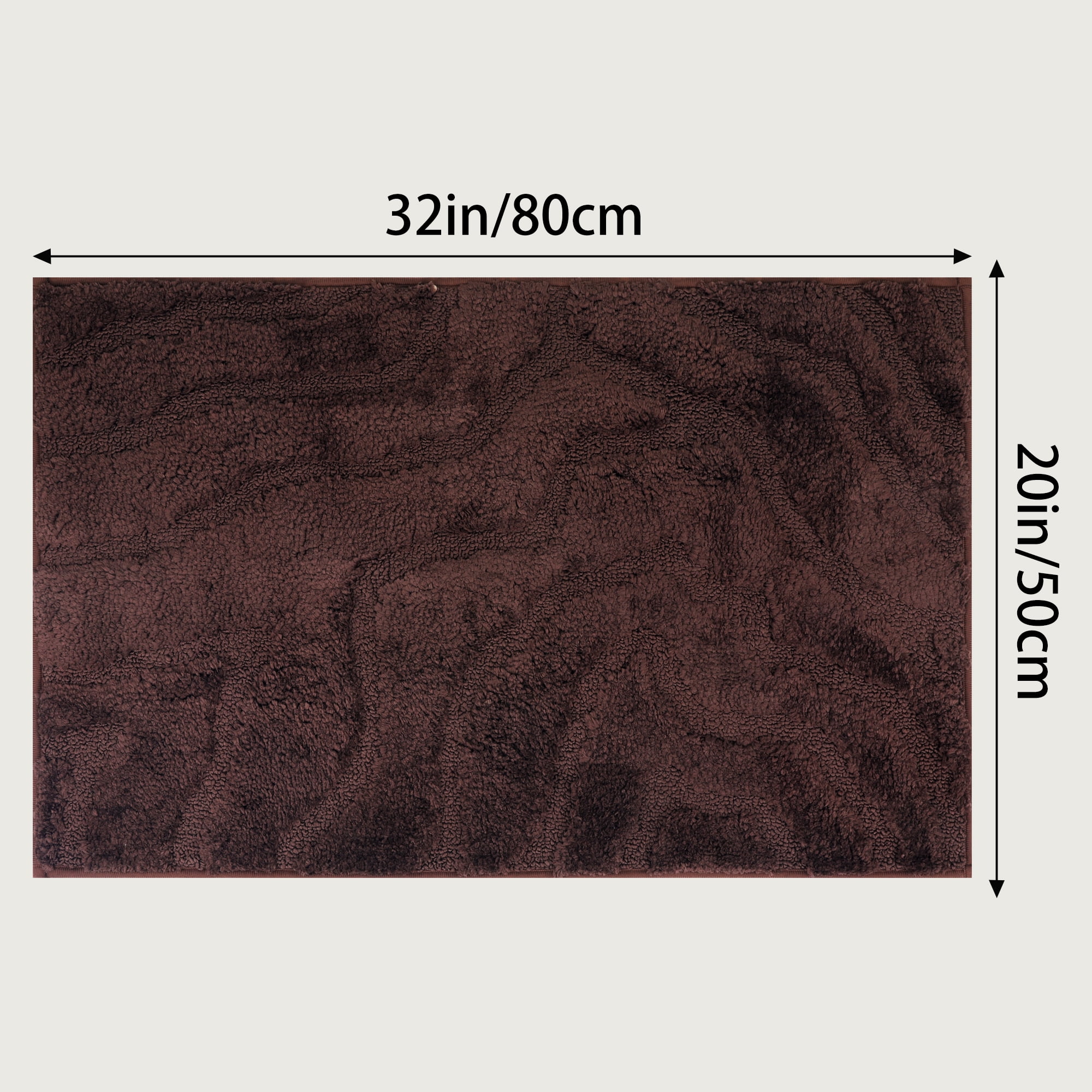 Unique Bargains Bath Rugs Non Slip Washable Soft Absorbent Mat Quick Dry Brown 20" x 32"