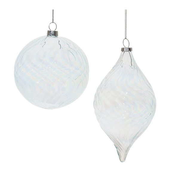 Melrose Ribbed Wavy Christmas Ball and Drop Ornaments - 6.75" - Gold - 6ct