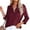 Wine, variant on Blmnix Graphic Sweatshirts Button Down Oversized Workout Shirts for Women Long Sleeve Cotton V-Neck Blouses