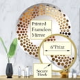 thumbnail image 3 of Designart "Gleaming Bronze Balance" Abstract Shapes Polka Dot Round Wall Mirror - Abstract Oval Printed Decorative Mirror - Multiple Color Options, 3 of 5