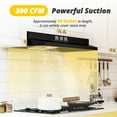 thumbnail image 4 of FIREGAS Black Range Hood 36 inch Under Cabinet Range Hood with 2 Speed Exhaust Fan,Ducted/Ductless Convertible,Rocker Button Control,300 CFM,Aluminum Filter, 4 of 13