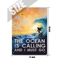 thumbnail image 5 of The Ocean is Calling and I Must Go Tin Signs Surfing Surf Wall Art Retro Funny Metal Sign Vintage Poster Wall Art for Kitchen Garden Bathroom Farm Home Coffee Decor Tin Sign 12x16 Inches, 5 of 5