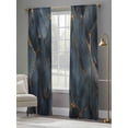 thumbnail image 4 of Navy Blue Marble Sheer Curtains 108 Inch Length 2 Panels Set for Living Room/Bedroom, Luxury Modern Abstract Art Semi Curtain Sheers Drapes Rod Pocket Curtains Window Treatment Set 52''x108''x2, 4 of 7