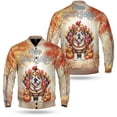 thumbnail image 3 of Happy Thanksgiving Bulldog Turkey Costume Pumpkins Autumn Leaves All Over Print 3D Baseball Jacket Dog Lover Gifts Idea Bomber Jacket Softball - 13014, 3 of 6
