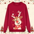 thumbnail image 4 of Fiaer Christmas Sweatshirts for Family Funny Reindeer Graphic Xmas Pullover Fashion Baggy Crew Neck Long Sleeve Holiday Tops Men L, 4 of 5