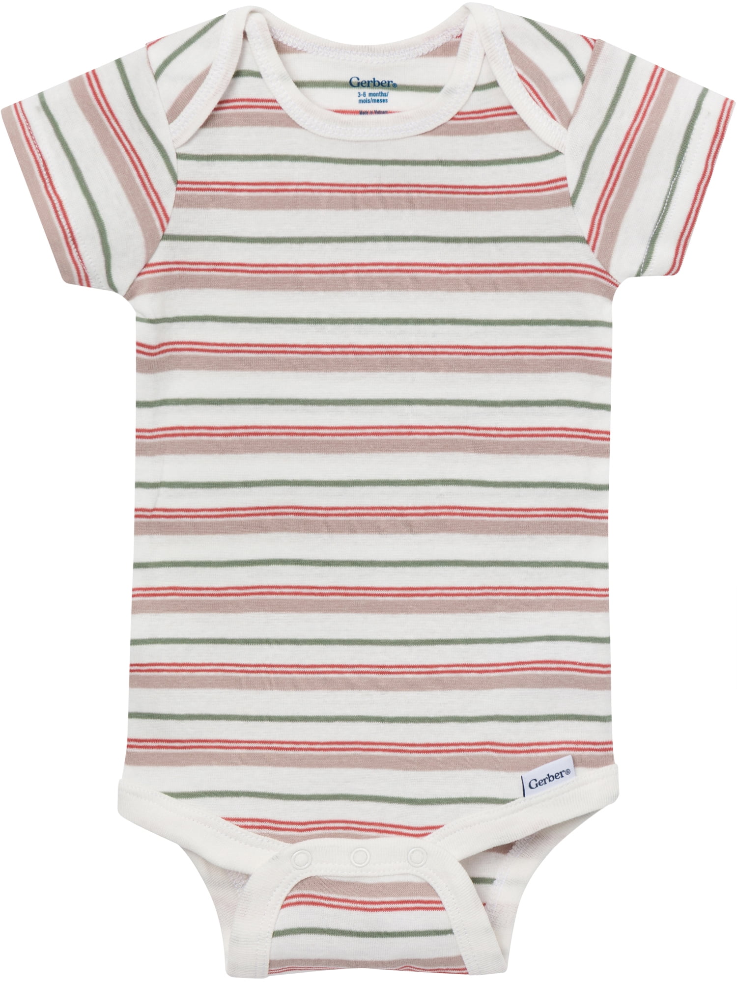 Gerber Baby Neutral Short Sleeve Onesies, 8-Pack, Sizes 0/3 Newborn - 12 Months