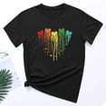 thumbnail image 3 of Otvok Womens Short Sleeve Tops Rainbow Moon Heart Print Casual Round-Neck Blouse T-Shirt, 3 of 6