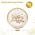 thumbnail image 2 of platos de papel con borde dorado, platos de papel desechables de postre de oro blanco, platos de cena, platos de pastel para decoración de fiesta, 2 of 4