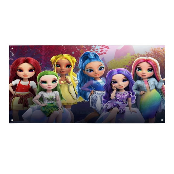 Rainbow High Dolls-Theme Backdrops Banner Birthday Party Decor Supplies Personalized Party Backdrop Decoration,5x3ft(150x90cm)