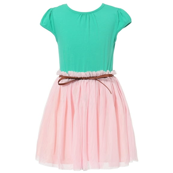 Richie House Girls' Fashion Dress with Layered Mesh Bottom RH1523