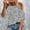 White, variant on Cold Shoulder T Shirts For Women Hollow Out Short Sleeve Blouse Summer Suspenders Graphic Tee Loose Fit Tops Fall Clothes for 2022 Spring Winter