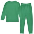 thumbnail image 2 of joogoo Teal Green 2 Piece Long Sleeve Tee and Pants Cotton Pajama Set 3T, 2 of 7
