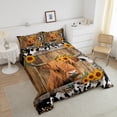 thumbnail image 2 of Highland Cow Bedding Set Cowboys Gifts,Sunflower Quilt Leopard Print Cowhide Queen Comforter Set Bohemian Flowers Farm Animals Duvet Insert,Farmhouse Lodge Cabin Longhorn Bull Western Decor, 2 of 5