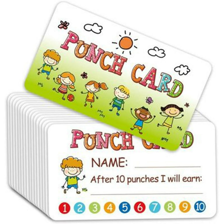 100 Pieces Punch Card, Reward Incentive Card for Teacher, Behavior Chart  for Kids, Home school Classroom Supplies for Motivation, Student Awards