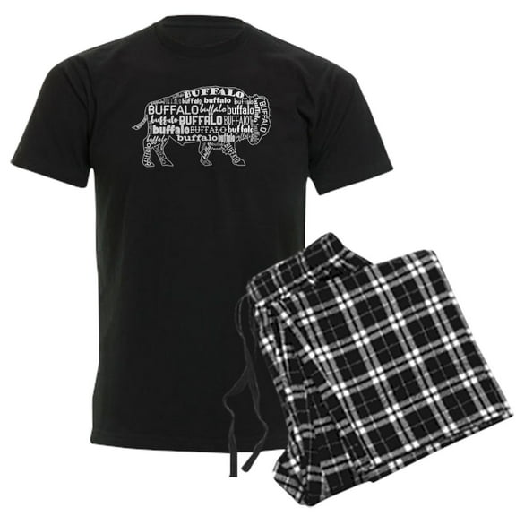 CafePress - BUFFALO Men's Dark Pajamas - Men's Dark Loose Fit Cotton Pajama Set