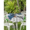 thumbnail image 2 of Outdoor Tablecloth with Umbrella Hole and Zipper, St. Patrick's Day Round Table Cloth 54 Inch Waterproof Tablecloth, Spring Lucky Hats Dogs Grass Strip Wood Picnic Table Cover for Patio Camping, 2 of 7