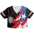 thumbnail image 2 of Lotusprinthandmade Personalized Name Puerto Rico Crop Top Baseball Jersey for Women XS-XL Multicolor, 2 of 5