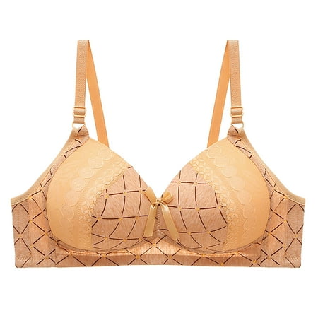 

Upgraded 2023 Gifts Woman S Fashion Bowknot Printing Comfortable Hollow Out Bra Underwear No Rims