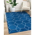 thumbnail image 2 of Contemporary Rosilan Collection Area Rug 4'x6' Oval - Navy Blue, 2 of 5