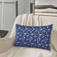 thumbnail image 5 of Pofeuu Blue Flower Skull Print Polyester Microfiber Plush Pillowcases, Super Soft and Cozy Pillow Case Covers with Envelop Closure（Pillow core not included）-14"x20", 5 of 6