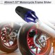 thumbnail image 2 of Protector de guardabarros de motocicleta de aleación de aluminio de 8mm, slider de marco de plástico, protección contra choques, 40mm 118mm con tornillo azul 1 juego, 2 of 7