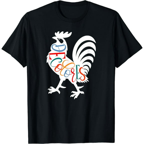 DeColores Cursillo Rooster White Silhouette Faith Design T-Shirt