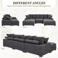 thumbnail image 6 of MOONMISS 122" Large Modular Sectional Corduroy Sofa with Adjustable Headrests, Comfy L-Shaped Cloud Couch, Modern Living Room Furniture Reclining Couches,Sofas Simple Assembly,Gray, 6 of 6