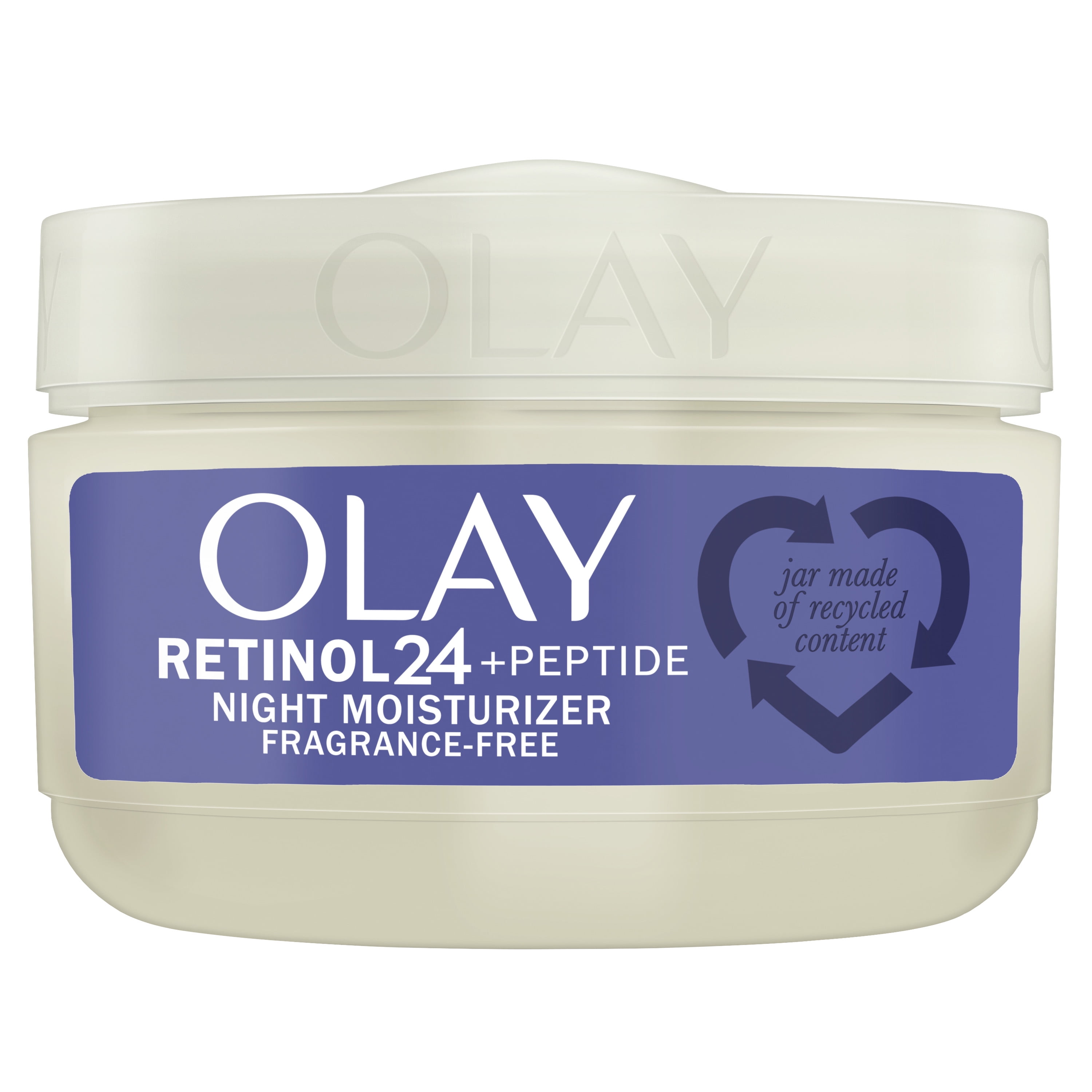 Olay Regenerist Retinol 24 Night Face Moisturizer, 100% Recycled Jar, Fragrance-Free 1.7 fl oz