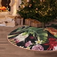 thumbnail image 4 of Salouo Watercolor Tropical Flowers Christmas Tree Skirt 48" Farmhouse Christmas Decorations Snowman Xmas Tree Skirt Tree Mat for Holiday Party Decor, 4 of 8