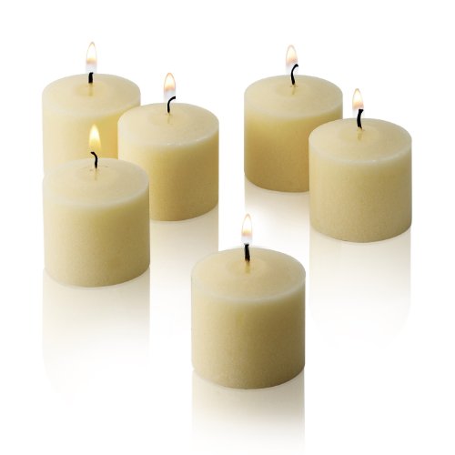 Home Decoration and Weddings Dlight Online Unscented Votive Candles for Birthdays Baby Shower Ivory, 10 Hour - Set of 12