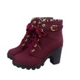 thumbnail image 1 of Dark Red Womens Ankle Boots High Heel Platform Fashion Accessory Chic Design 1 Pair, 1 of 5