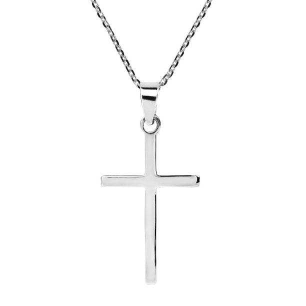 AeraVida - Simple Sleek Christian Cross .925 Sterling Silver Pendant ...