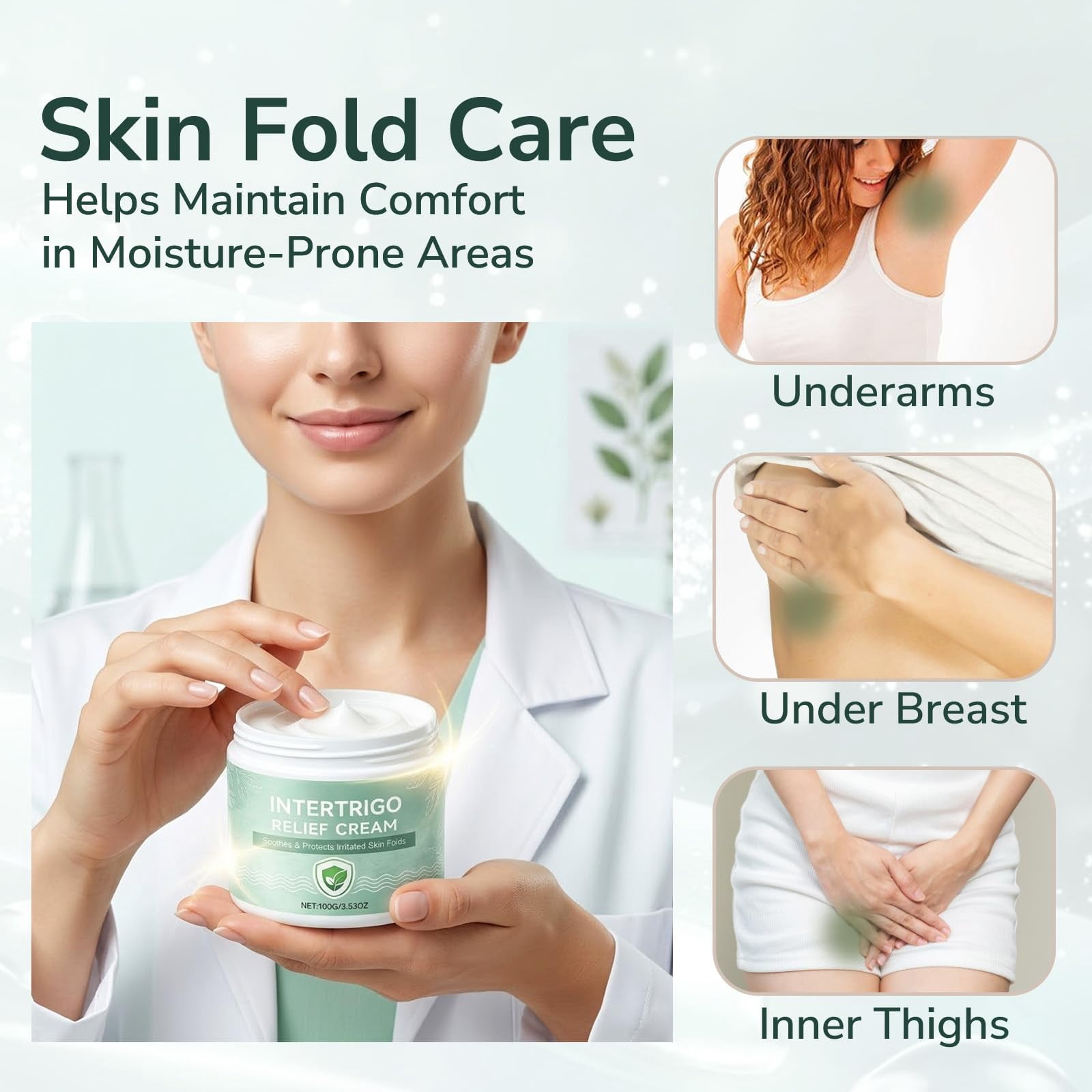 Healora Intertrigo Cream – Skin Fold Barrier Cream, Gentle Moisture Care for Friction-Prone Areas, Fast-Drying Non-Greasy Formula(1PC)