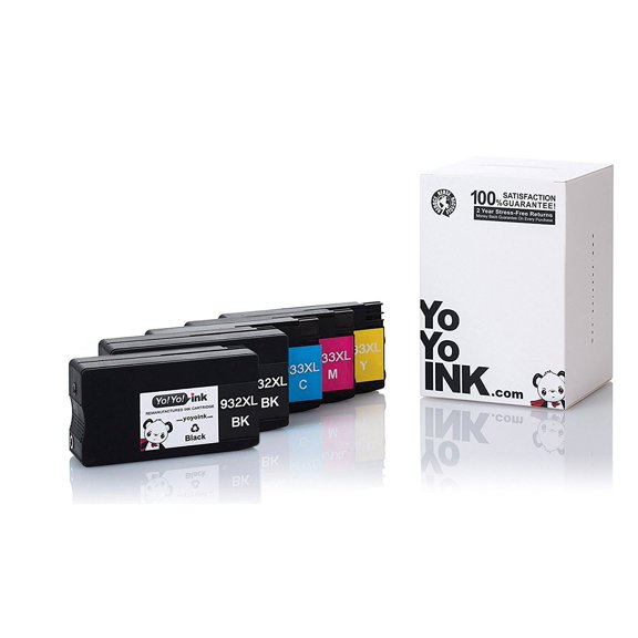 For HP 932XL 933XL Ink Cartridges Combo Pack, Yoyoink Replacement High Yield – 5-Pack (2 Black & 1 Cyan, 1 Magenta, 1 Yellow)