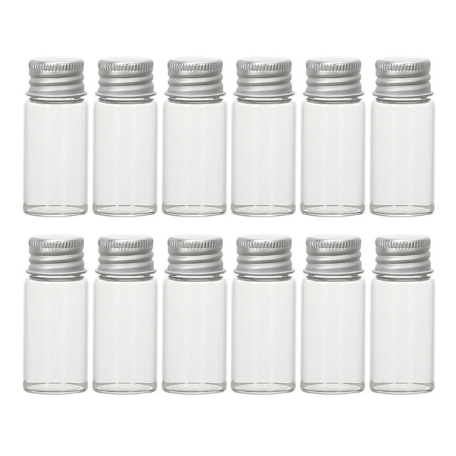 12 Pcs Chemical Reagent Bottles Glass Sample Containers Small Seal Bottles 10ml
