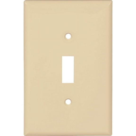 Leviton 021-00PJ1-00I One Gang Toggle Switch Wallplate, Ivory