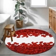 thumbnail image 3 of Round Rugs 3Ft, Red Rose Petals Round Area Rug Washable Indoor Throw Carpet, Valentine's Day Flowers Romance Small Non Slip Circle Rug for Bedroom Living Room Home Decor Aesthetic, 3 of 8