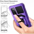 thumbnail image 3 of Nagebee Phone Case for Samsung Galaxy A02S with Tempered Glass Screen Protector (Full Coverage), Full-Body Protective Armor [Military-Grade], Magnetic Car Mount Ring Holder Heavy-Duty Case (Purple), 3 of 6