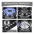 thumbnail image 4 of Parrilla De Gas Empotrables Estufas 6 Quemadores Cristal Templado Color Negro Gas Lp, 4 of 5