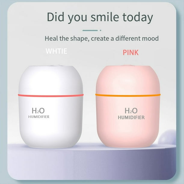 Humidificador de Dormitorio, Mini Humidificador, Humidificador de Escritorio para el Hogar, Humidificador Portátil Multimodo, Rosa