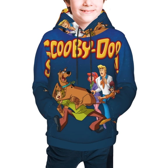 Scooby Doo Boys Girls Hoodies Fashion Graphic Hooded Sweatshirt Casual Pullover Outwear for Kids Youth