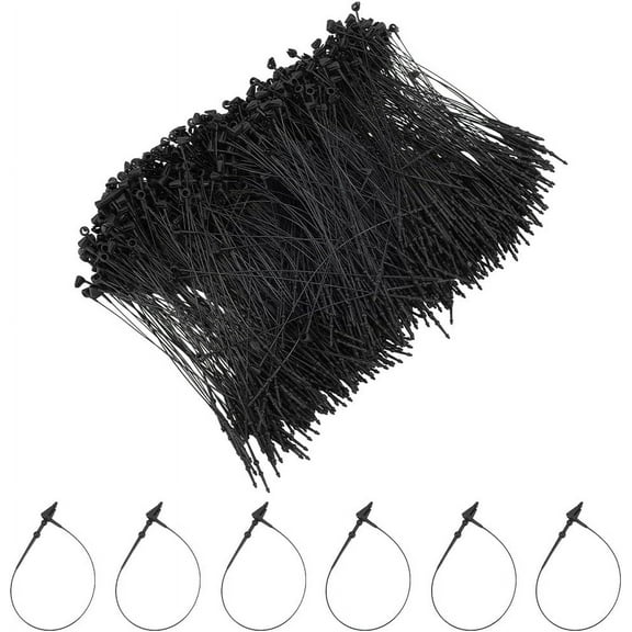 1000 pcs Black Plastic Fasteners Hang Tags 4inch Hang Tag Snap Lock Pins Professional Grade Security Loop Fasteners for Impeccable Tag Attachment Safety Ring Ties for Retail Store Plastic