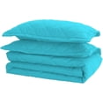 thumbnail image 6 of D.N.G. BEDDINGS 3 Piece Luxury Diamond Pattern Comforter Set, Premium Super Soft, 800 Thread Count, 100% Egyptian Cotton, OverSize, Solidd Super King Size, Solid Turquoise Blue Color, 6 of 8