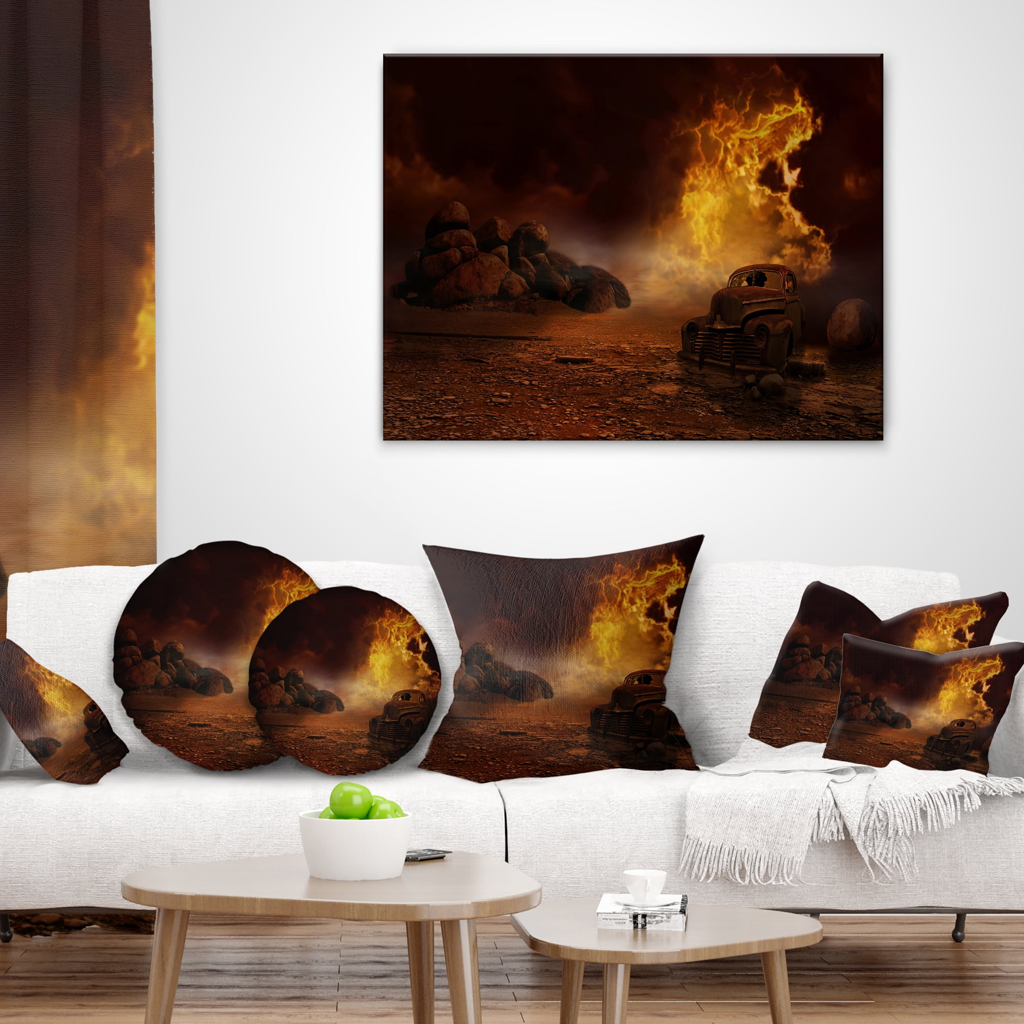 Designart Everything to End - Abstract Throw Pillow - 16x16