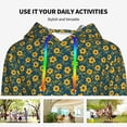 thumbnail image 4 of Uemuo Yellow Floral Pattern Women's Hoodie with Eye-catching Drawstrings- Casual Pullover Hoodie with Kangaroo Pocket, Stylish Hooded Sweatshirt-Small, 4 of 7