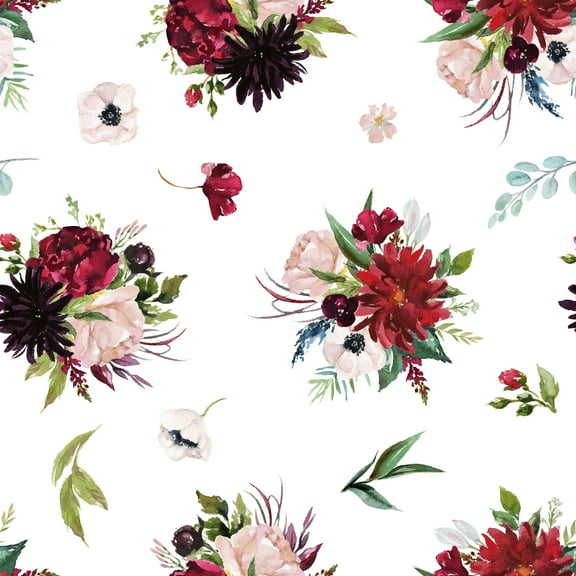 MuralsPrint Red Marigold flowers and Rosses Peel and Stick wallpaper - 24'' inch x 10'ft