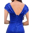 thumbnail image 4 of Coduop Women's Off Shoulder Sleeveless Sequins Bodycon Thigh-high Slit Long Dress, 4 of 8