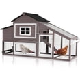 thumbnail image 3 of Aivituvin Mobile Chicken Coop with Wheels, Outdoor Hen House with Leak-Proof Tray, UV-Resistant Roof & Nesting Box for Chickens, Ducks, Rabbits (Brown), 3 of 8